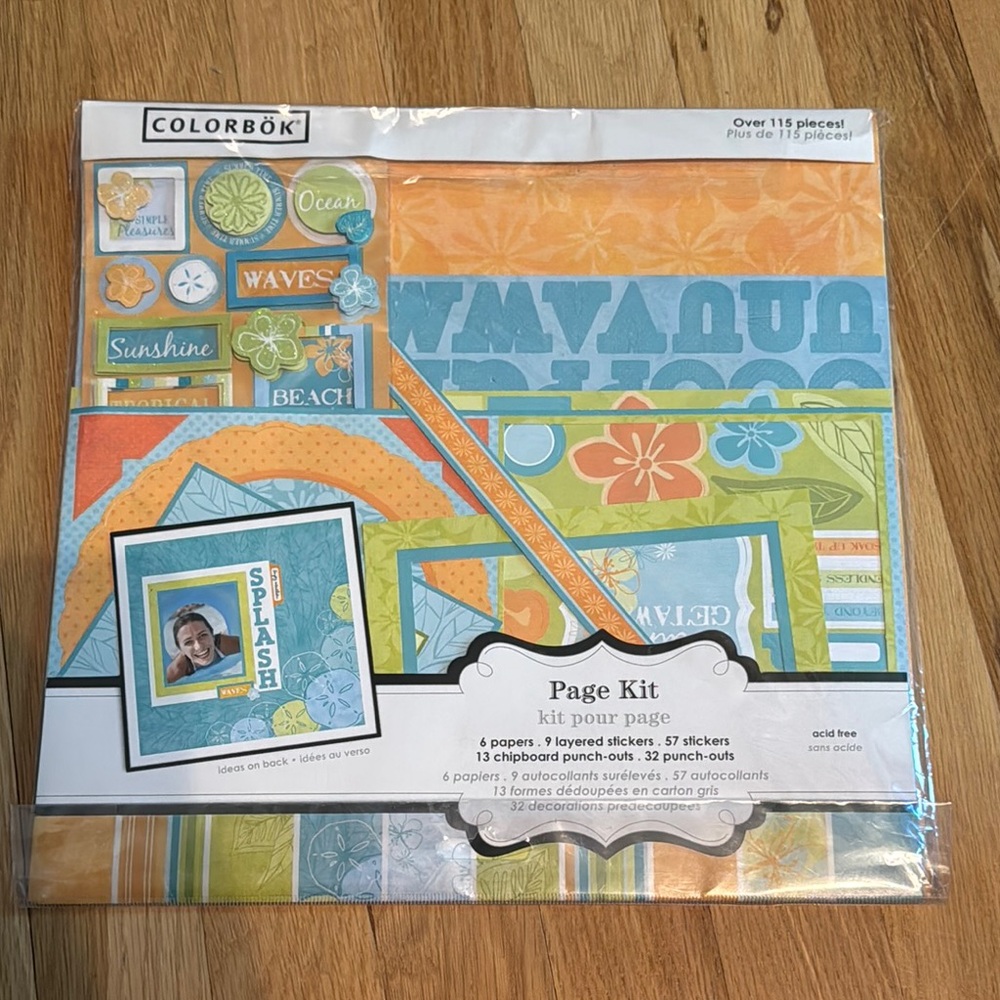 NWT Beach Theme Scrapbook Page Kit - Blue, Orange, Green 🏝️